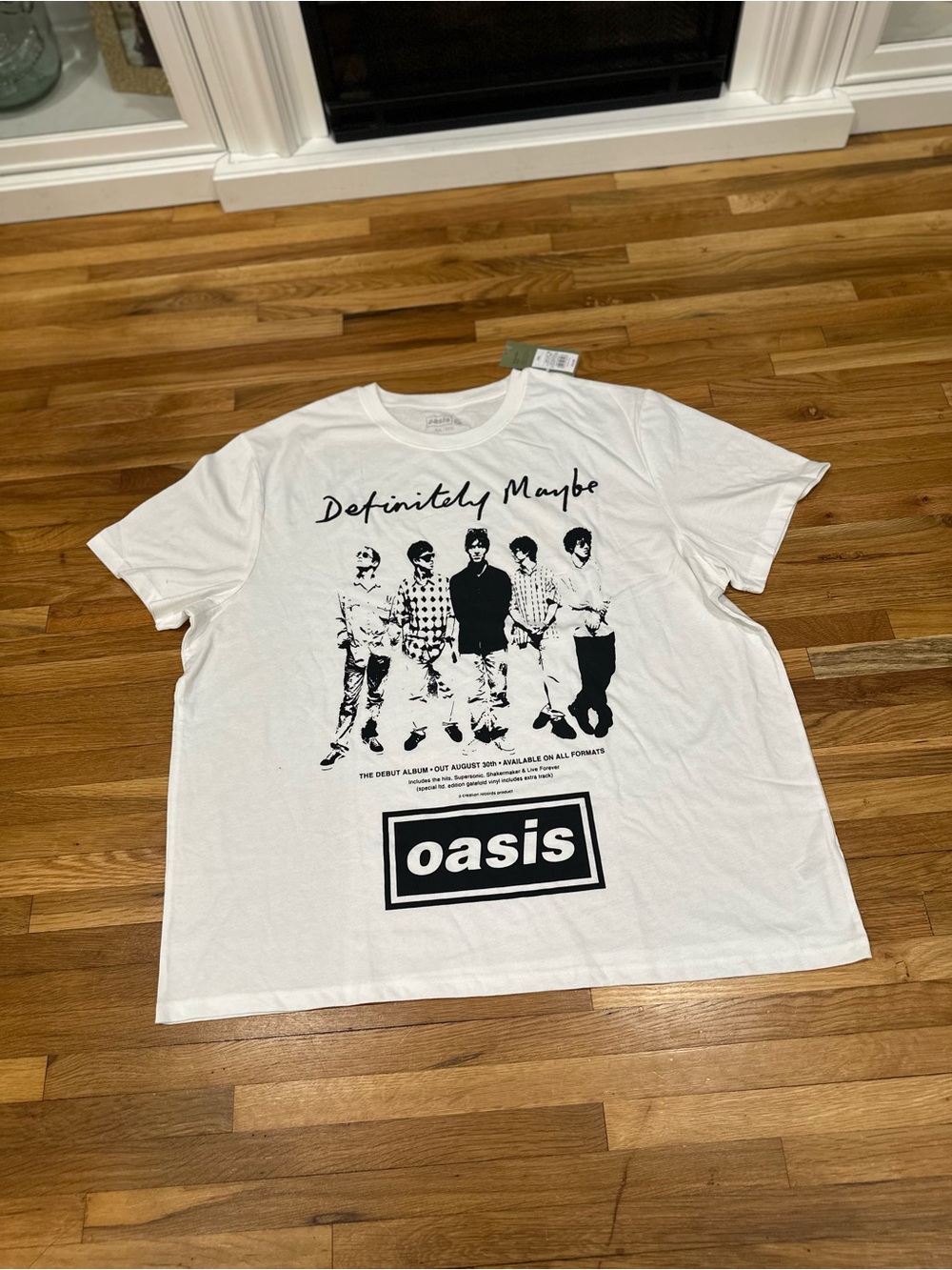 Oasis White 'Definitely Maybe' Graphic Short Sleeve Tee